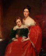 George Hayter Robert Lawrence Pemberton of Bainbridge House with his mother oil painting